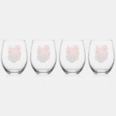 Edelstahlglas - Die Rote Rosen Kunstwerk Weinglas Ohne Stiel (Hinten)