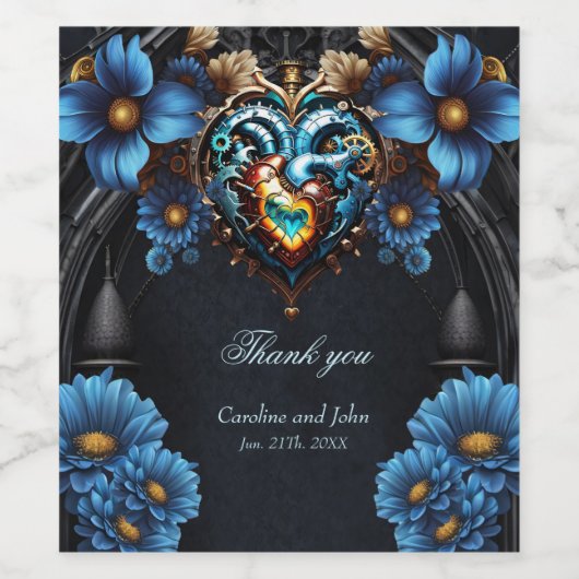 Edelstahlherz Weinetikett (Einzelnes Label)