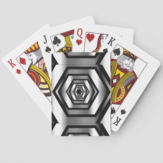 Edelstahlhexagon Spielkarten (Rückseite)