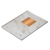 Edelstahlkupfer aus metallischem grauem Marmor Notizblock (Linke Seite)