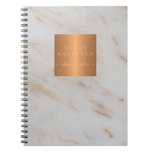 Edelstahlkupfer aus metallischem grauem Marmor Notizblock (Vorderseite)