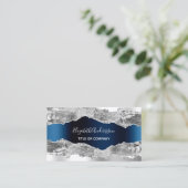 Edelstahlmatte aus Silber, QR-Code Visitenkarte (Stehend Vorderseite)