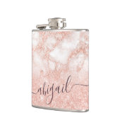 Edelstahlmauerwerk aus Kupfergold-Rose, Glitzer Flachmann (Links)