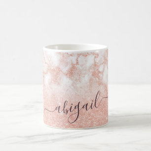 Edelstahlmauerwerk aus Kupfergold-Rose, Glitzer Kaffeetasse