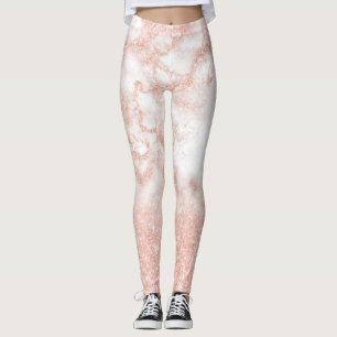 Edelstahlmauerwerk aus Kupfergold-Rose, Glitzer Leggings
