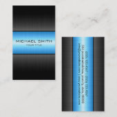 Edelstahlmetall in Blau und Schwarz Visitenkarte (Vorne/Hinten)