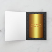 Edelstahlrahmen mit nickeliertem Gold und Chromkop Karte (Innenseite)