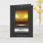 Edelstahlrahmen mit nickeliertem Gold und Chromkop Karte (Gelbe Blume)