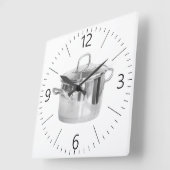 Edelstahlsaucepan Quadratische Wanduhr (Winkel)