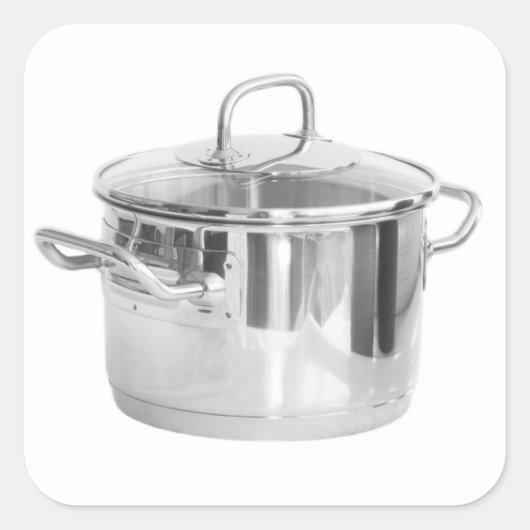 Edelstahlsaucepan Quadratischer Aufkleber (Vorderseite)