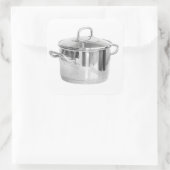 Edelstahlsaucepan Quadratischer Aufkleber (Tasche)