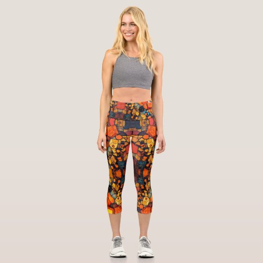 Edelstein-Collage1 Capri Leggings (Vorderseite)