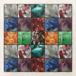 Edelstein-Collage Glasuntersetzer