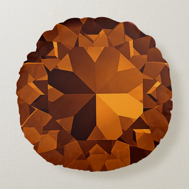 Edelstein-Design Rundes Kissen (Vorderseite)