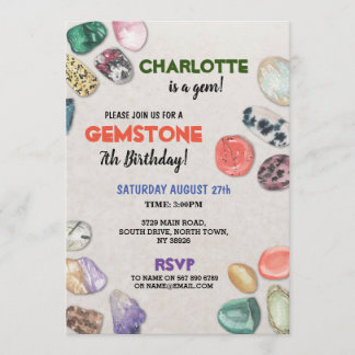 Edelstein-Geburtstags-Party schaukelt Edelsteine, Einladung