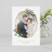 Edelstein | Geometrisches botanisches Foto Folien Feiertagskarte (Stehend vorne)