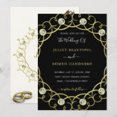 Edelstein Gold Rahmen Hochzeitsvorlage (Vorne/Hinten)