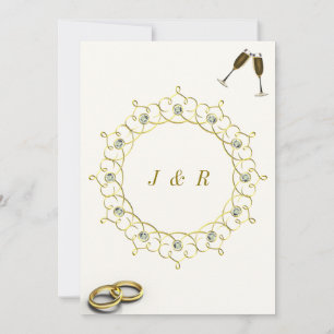 Edelstein Gold Rahmen Hochzeitsvorlage