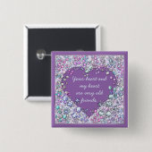 Edelstein-Herzzitat des Scheins wertvolles Button (Vorne & Hinten)