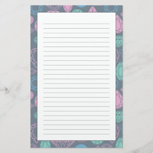 Edelstein-Ikonen-Muster Briefpapier (Vorderseite)