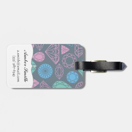 Edelstein-Ikonen-Muster Gepäckanhänger (Rückseite horizontal)