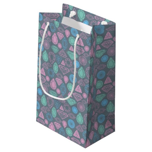 Edelstein-Ikonen-Muster Kleine Geschenktüte (Rückseite Schrägansicht)