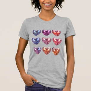 Edelstein Kristallherzen T-Shirt