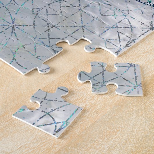 Edelstein-Libelle auf heiligem Geometriemuster Puzzle (Seite)