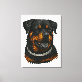 Edelstein-Mosaik-Rottweiler-Porträt Leinwanddruck