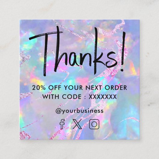 Edelstein Opal-Kontrastkarte Quadratische Visitenkarte (Vorderseite)