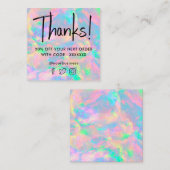 Edelstein Pastellopal-Textur Discount-Karte Quadratische Visitenkarte (Vorne/Hinten)