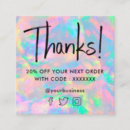 Edelstein Pastellopal-Textur Discount-Karte Quadratische Visitenkarte