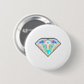 Edelstein Pixel Art Button (Vorne & Hinten)