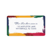Edelstein-Regenbogenfarben bemalte Umrandung Adressaufkleber (Vorne)