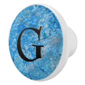 Edelstein-Stein-Muster, blauer Granit u. schwarzer Keramikknauf (Rechts)