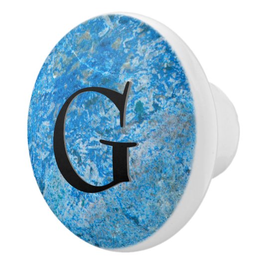 Edelstein-Stein-Muster, blauer Granit u. schwarzer Keramikknauf (Rechts)