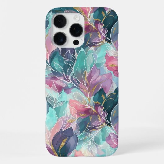 Edelstein-Ton-Blumen iPhone Hülle (Rückseite)