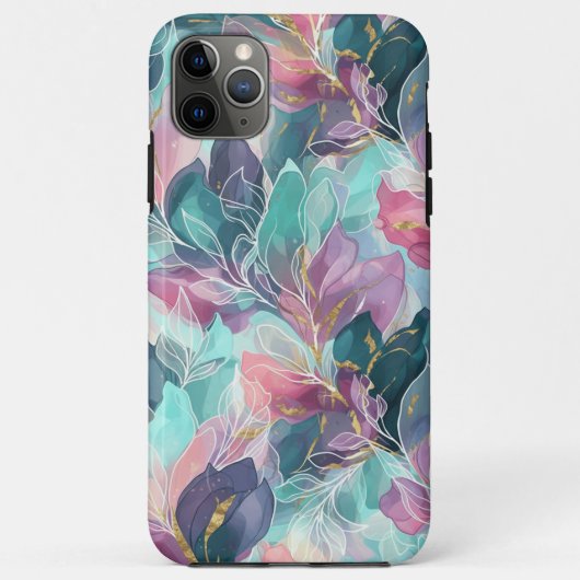 Edelstein-Ton-Blumenmuster Case-Mate iPhone Hülle (Rückseite)