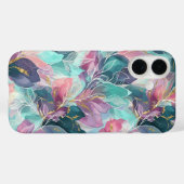 Edelstein-Ton-Blumenmuster Case-Mate iPhone Hülle (Rückseite (Horizontal))