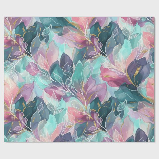 Edelstein-Ton-Blumenmuster Geschenkpapier (Flach)