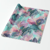 Edelstein-Ton-Blumenmuster Geschenkpapier (Ungerollt)