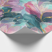 Edelstein-Ton-Blumenmuster Geschenkpapier (Ecke)