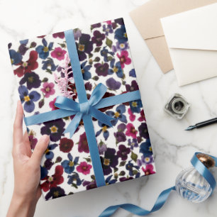 Edelstein-Töne Wildblumen auf Elfenbein Geschenkpapier