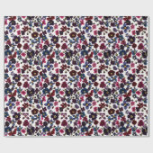 Edelstein-Töne Wildblumen auf Elfenbein Geschenkpapier (Flach)