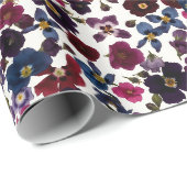 Edelstein-Töne Wildblumen auf Elfenbein Geschenkpapier (Rolleneckpunkt)