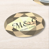 Edelstein-Untersetzer für Hochzeitsfeiern Runder Pappuntersetzer (Angewinkelt)