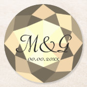 Edelstein-Untersetzer für Hochzeitsfeiern Runder Pappuntersetzer (Vorderseite)