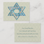 Edelstein verzierte Davidsstern Visitenkarte (Vorne/Hinten)