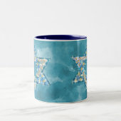 Edelstein verzierte Davidsstern Zweifarbige Tasse (Mittel)