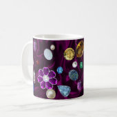 Edelsteine auf Samt Kaffeetasse (Vorderseite Links)